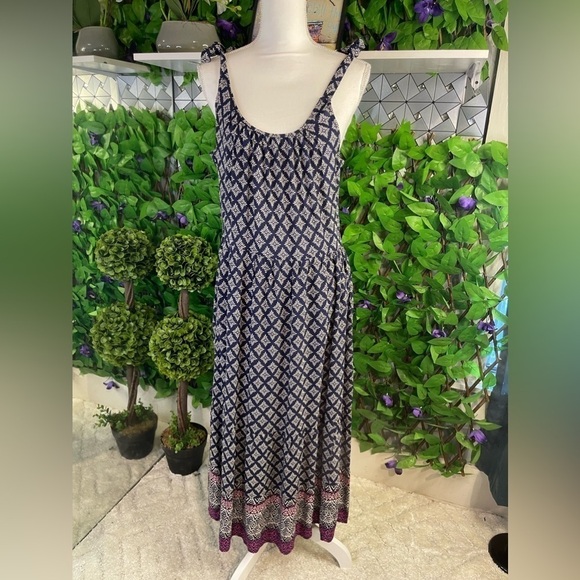 NWT Beach Lunch Lounge CeCe Shoulder Tie Women's Tropical Maxi Dress Small - Picture 4 of 14